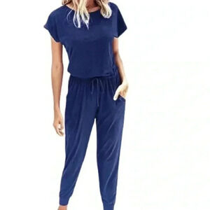 Pretty Garden Women’s Casual Blue Jumpsuit
